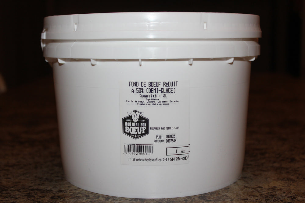 Beef stock reduced 50% (Demi-glace)