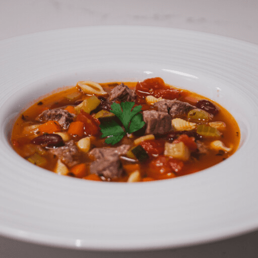 Minestrone à la Côte de boeuf braisée